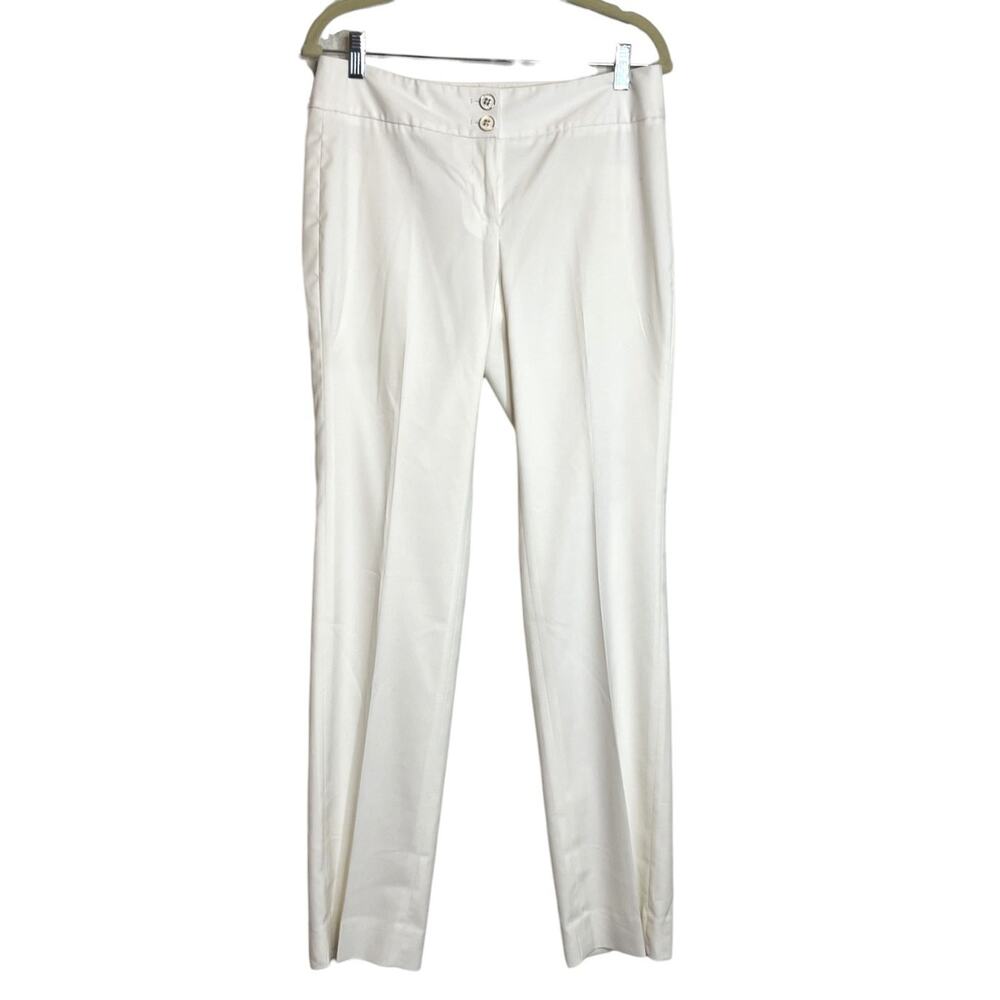 White House Black Market Womens Dress Pants 4R White Straight Leg